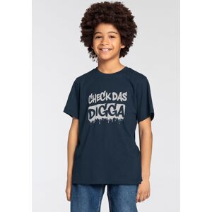 KIDSWORLD T-Shirt »CHECK DAS DIGGA«, Sprücheshirt für Jungen marine Größe 152/158