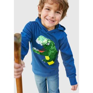 KIDSWORLD Kapuzensweatshirt »mit tollem Dino aus Wendepailletten« blau Größe 140/146