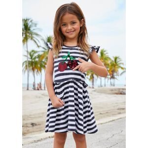 KIDSWORLD Jerseykleid »für kleine Mädchen«, mit Wendepailletten marine-weiss-gestreift Größe 140/146