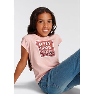 KIDSWORLD T-Shirt »ONLY GOOD VIBES«, kurze modische Form rosa Größe 176/182