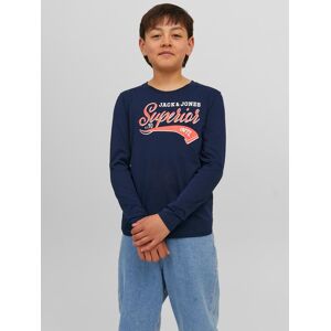 Jack & Jones Junior Langarmshirt »JJELOGO TEE LS ONECK 2 COL AW23 NOOS JNR« Navy Blazer Größe 152