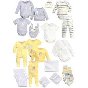 Klitzeklein Erstausstattungspaket »Baby-Set«, (Set, 30 tlg.), aus Bio-Baumwolle weiss-grau-gelb-gestreift-gemustert Größe