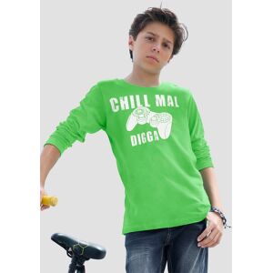 KIDSWORLD Langarmshirt »CHILL MAL DIGGA« neongrün Größe 164/170