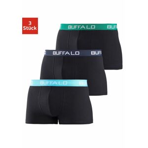 Buffalo Boxer, (Packung, 3 St.), für Jungen mit kontrastfarbenem Bündchen schwarz-türkis, schwarz-grün, schwarz-marine Größe 164
