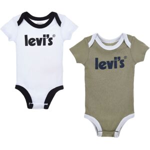 Levi's® Kids Kurzarmbody, (Set, 2 tlg.), UNISEX weiss + khaki Größe 1 (62/68)