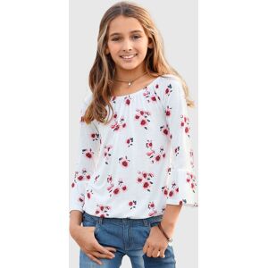 KIDSWORLD Carmenshirt »Viskose-Shirt«, mit Trompetenärmel und Blumendruck weiss geblümt Größe 164/170