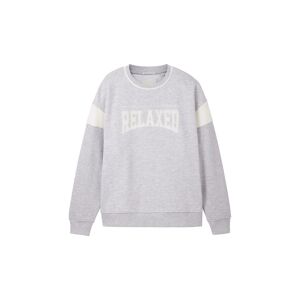 TOM TAILOR Sweatshirt, mit Letterprint und Oversized light stone grey melange Größe 176