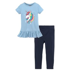 KIDSWORLD Shirt & Leggings »EINHORN«, (Set, 2 tlg.), mit Rüschen und... hellblau + marine Größe 92/98