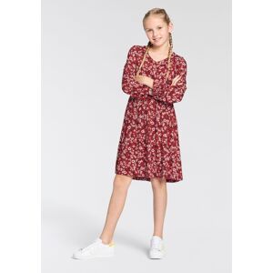 DELMAO Jerseykleid »für Mädchen«, weiche Viskose mit Blumenmuster rot geblümt Größe 176/182