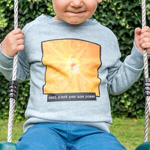 smartphoto Kinder Sweatshirt mit Foto Blau meliert 3 bis 4 Jahre