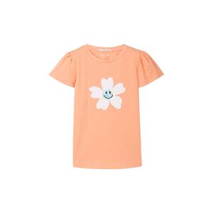 TOM TAILOR Mädchen T-Shirt mit Bio-Baumwolle, orange, Print, Gr. 116/122
