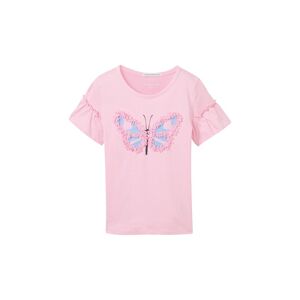 TOM TAILOR Mädchen T-Shirt mit Bio-Baumwolle, rosa, Uni, Gr. 116/122