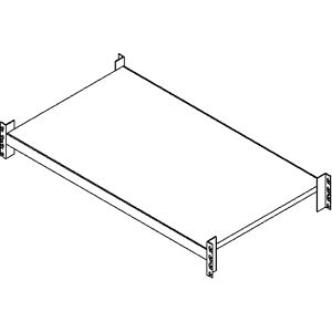 eurokraft pro Weitspannregal-Fachebene komplett mit Einlegeboden, Traversenlänge 2200 mm, Tiefe 800 mm, Boden aus Spanplatten, grün