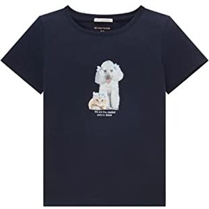 TOM TAILOR Mädchen Kinder T-Shirt mit Pudel-Print 1037128, Blau, 104-110