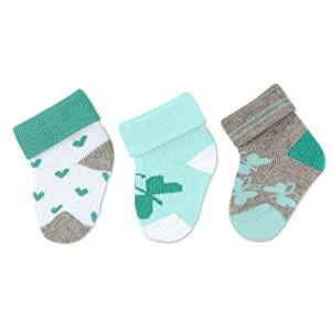 Sterntaler Baby Mädchen Baby Socken Erstlingssocken 3er Pack Herzen Socken Baby, Babysöckchen, Babysocken aus Baumwolle weiß,