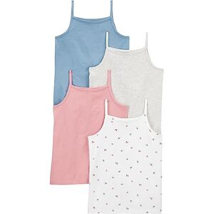 Simple Joys by Carter's Mädchen Tank Tops, Pack of 4 Cami Shirt, Blau/Grau/Rosa/Weiß Floral, 8 Jahre (4er Pack)