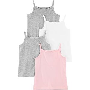 Simple Joys by Carter's Mädchen Tops, Pack of 4 Baby und Kleinkind Tank Top, Grau Meliert/Hellrosa/Weiß, 3 Jahre (4er Pack)