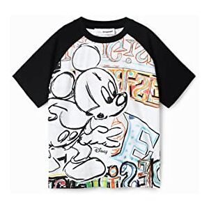 Desigual Boy's TS_Mickey Letters 1000 Blanco Shirt, White, 12 Years