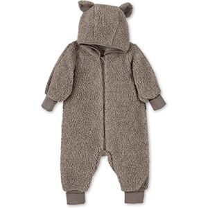 Sterntaler Kleinkind Jungen Overall Baby Overall Overall Baby, Baby Overall aus Merino Wolle mit Kapuze und Knopfleiste braun, 80