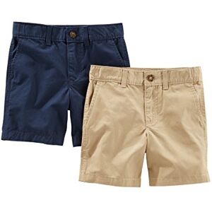 Simple Joys by Carter's Baby-Jungen Flat Front, Pack of 2 Shorts, Helles Khakibraun/Marineblau, 4 Jahre (2er Pack)