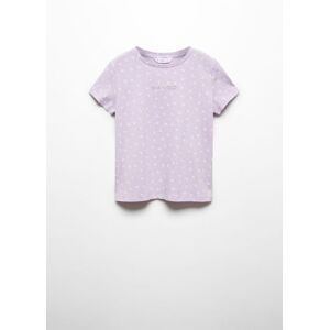 Mango Kids Kurzärmliges T-Shirt mit Logo - Helllila/Pastelllila - 5-6 - weiblich