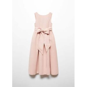 Mango Kids Leinenkleid mit Schleife - Rosa - 10 - weiblich