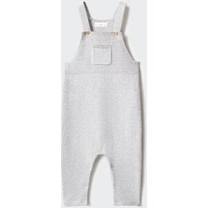 MANGO BABY Lange Strick-Latzhose - Hellgrau meliert - 1-3