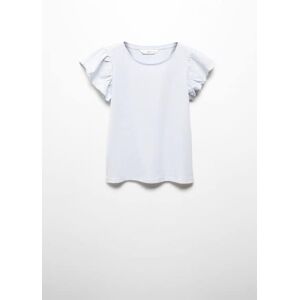 Mango Kids Kurzärmliges T-Shirt mit Rüschen - Himmelblau - 13-14 - weiblich