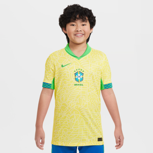 Brasilien 2024 Nike Dri-FIT Stadium Replica-Fußballtrikot für ältere Kinder - Gelb - S
