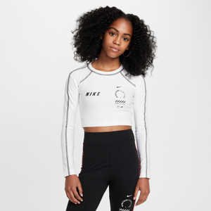 Nike SportswearLongsleeve-Kurzoberteil für Mädchen - Weiß - M