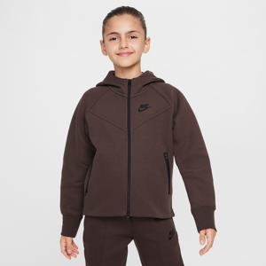 Nike Sportswear Tech Fleece Hoodie mit durchgehendem Reißverschluss für ältere Kinder (Mädchen) - Braun - L