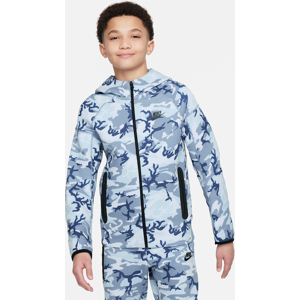 Nike Tech FleeceCamo-Kapuzenjacke für ältere Kinder (Jungen) - Blau - XS