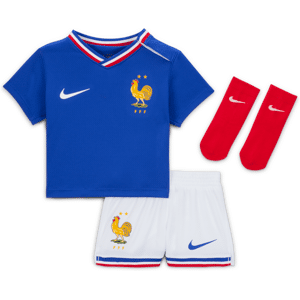 FFF 2024 Stadium Home Dreiteiliges Nike Replika Fußballtrikot-Set für Babys und Kleinkinder - Blau - 18-24M