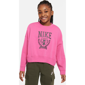 Nike Sportswear Fleece-Sweatshirt in Oversize mit Rundhalsausschnitt für ältere Kinder (Mädchen) - Rot - L