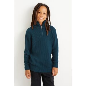 C&A Pullover-gerippt, Blau, Größe: 158 Male