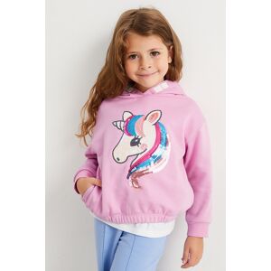 C&A Einhorn-Hoodie-Glanz-Effekt, Pink, Größe: 140 Weiblich