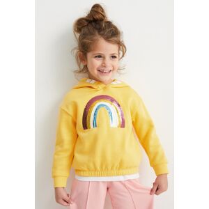 C&A Regenbogen-Hoodie-Glanz-Effekt, Gelb, Größe: 128 Female