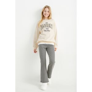 C&A Set-Sweatshirt und Flared Leggings-2 teilig, Weiss, Größe: 128 Weiblich