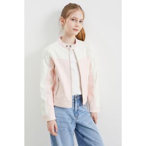 C&A Bikerjacke-Lederimitat, Rosa, Größe: 134 Weiblich