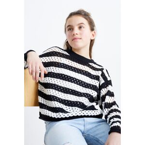 C&A Pullover-gestreift, Schwarz, Größe: 164 Weiblich