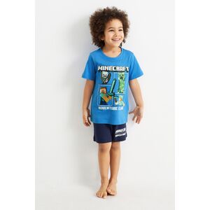 C&A Minecraft-Shorty-Pyjama-2 teilig, Blau, Größe: 122 Männlich