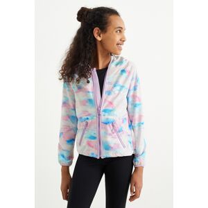 C&A Active C&A Funktions-Sweatjacke mit Kapuze-gemustert, Rosa, Größe: 128 Weiblich