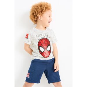 C&A Spider-Man-Kurzarmshirt-Glanz-Effekt, Grau, Größe: 104 Männlich