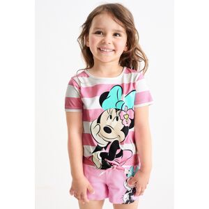 C&A Multipack 2er-Minnie Maus-Kurzarmshirt mit Knotendetail, Rosa, Größe: 134 Weiblich