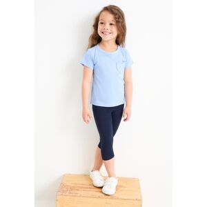 C&A Multipack 3er-Capri-Leggings, Blau, Größe: 134 Weiblich