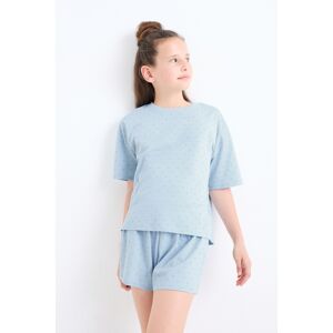 C&A Multipack 2er-Shorty-Pyjama-4 teilig, Blau, Größe: 176 Weiblich