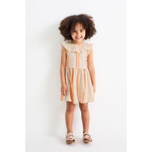 C&A Kleid-gestreift, Beige, Größe: 122 Weiblich