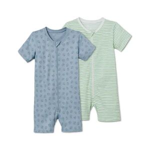 Tchibo - 2 Shorty-Pyjamas - Hellblau/Gestreift -Baby - 100% Baumwolle - Gr.: 98/104 Baumwolle 1x 98/104 unisex