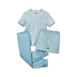Tchibo - 3-teilige Pyjama-Kombi - Hellblau/Gestreift -Kinder - 100% Baumwolle - Gr.: 98/104 Baumwolle  98/104 unisex