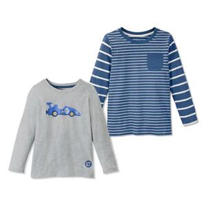 Tchibo - 2 Langarmshirts - Weiss/Gestreift -Kinder - 100% Baumwolle - Gr.: 62/68 Baumwolle  62/68 unisex